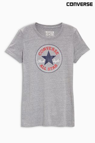 Grey Converse Chuck Patch Crew T-Shirt